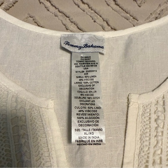 Tommy Bahama White Floral Swim Cover-up | XL - Picture 5 of 6